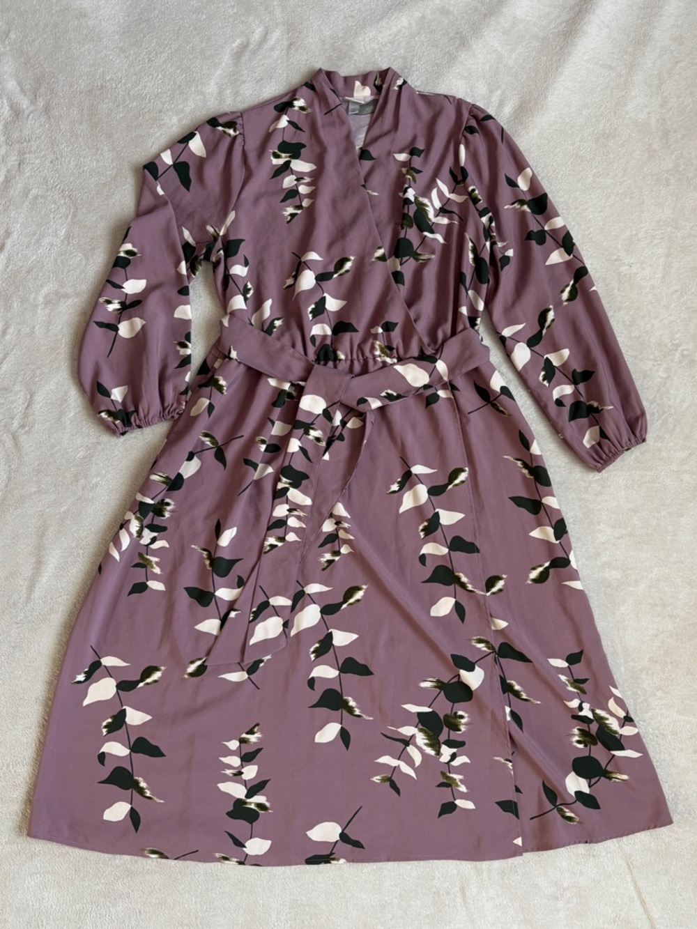 a new day Mauve Floral Print Wrap Dress